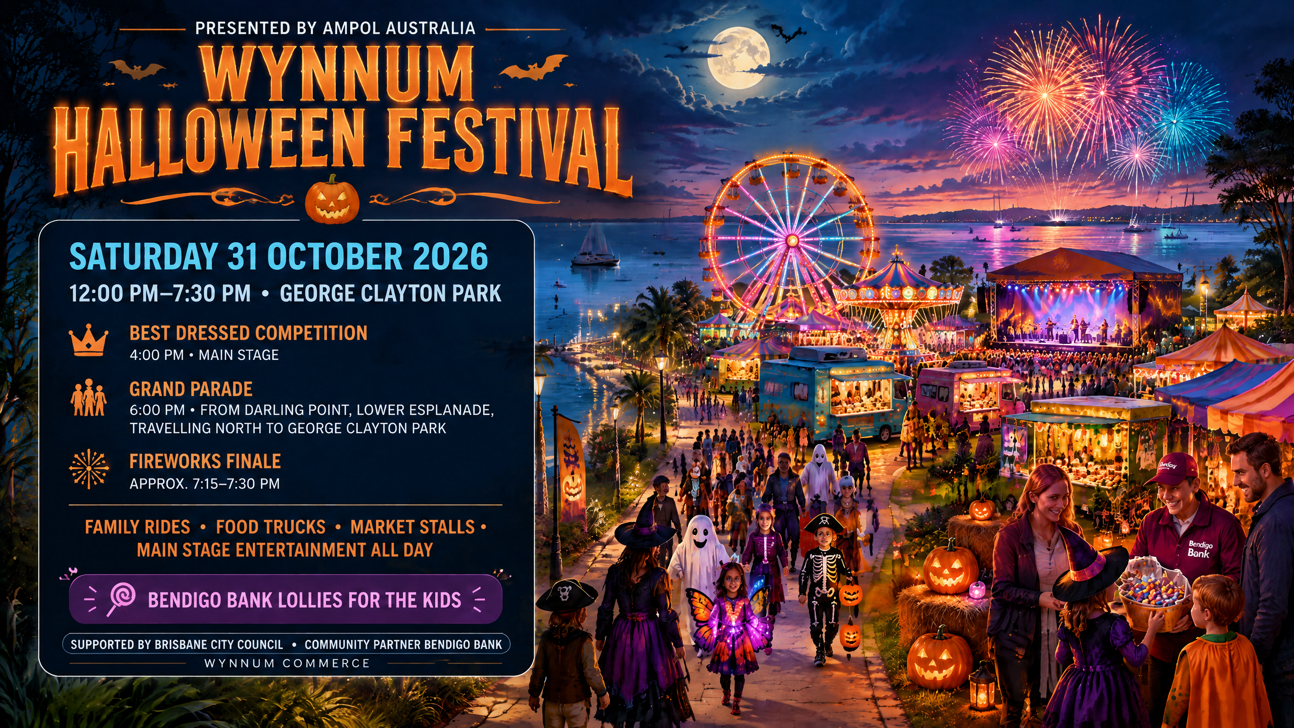 Wynnum Halloween Festival with sponsors